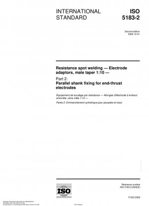 Resistance spot welding - Electrode adaptors, male taper 1:10 - Part 2: Parallel shank fixing for end-thrust electrodes