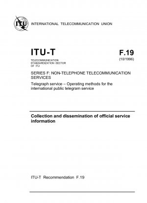 Telegraph service Operating methods for the international public telegram service
