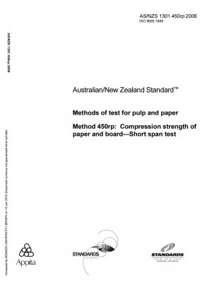 Methods of test for pulp and paper - Compression strength of paper and board - Short span test