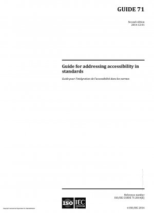 Guide for addressing accessibility in standards