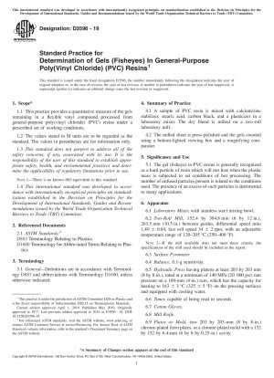 Standard Practice for Determination of Gels (Fisheyes) In General-Purpose Poly(Vinyl Chloride) (PVC) Resins