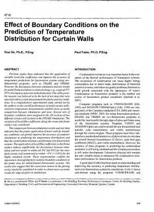 Effect of Boundary Condition on the Prediction of Temperature Distribution for Curtain Walls