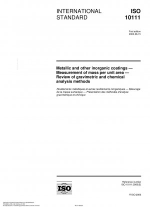 Metallic and other inorganic coatings - Measurement of mass per unit area - Review of gravimetric and chemical analysis methods
