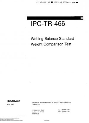 Wetting Balance Standard Weight Comparison Test