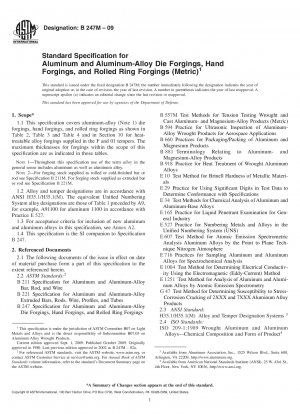 Standard Specification for Aluminum and Aluminum-Alloy Die Forgings, Hand Forgings, and Rolled Ring Forgings [Metric]