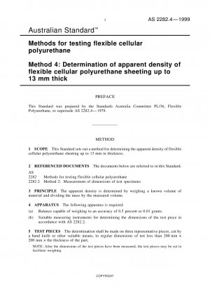 Methods for testing flexible cellular polyurethane - Determination of apparent density of flexible cellular polyurethane sheeting up to 13 mm thick