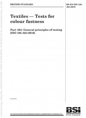 Textiles - Tests for colour fastness - General principles of testing