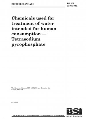 Chemicals used for treatment of water intended for human consumption - Tetrasodium pyrophosphate