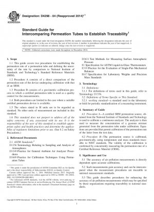 Standard Guide for  Intercomparing Permeation Tubes to Establish Traceability