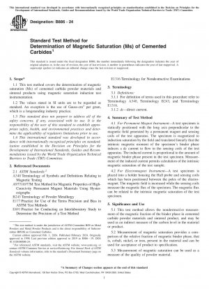 Standard Test Method for Determination of Magnetic Saturation (Ms) of Cemented Carbides