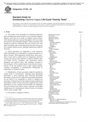 Standard Guide for Conducting <emph type="ital">Daphnia magna</emph> Life-Cycle Toxicity Tests