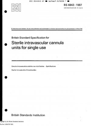 Specification for e Sterile intravascular cannula units for single use Canules intravasculaires stériles non réutilisables — Spécifications Sterile intravaskulaére Einmalkaniilen)