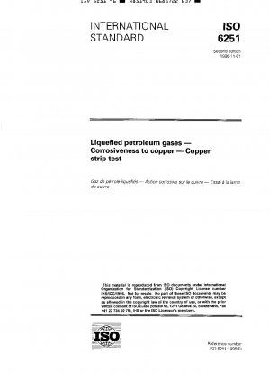 Liquefied petroleum gases - Corrosiveness to copper - Copper strip test