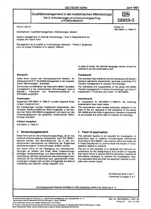 Quality management in medical microbiology - Part 3: Requirements for request and report forms