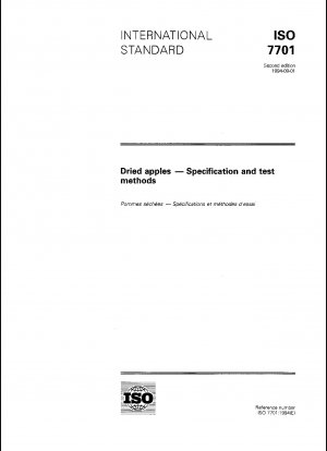 Dried apples - Specification and test methods
