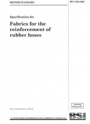 Specification for Fabrics for the reinforcement of rubber hoses