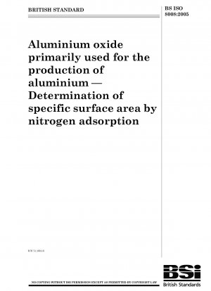 Aluminium oxide primarily used for the production of aluminium — Determination of specific surface area by nitrogen adsorption