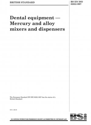 Dental equipment. Mercury and alloy mixers and dispensers