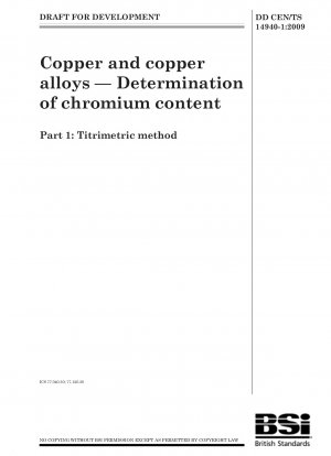 Copper and copper alloys - Determination of chromium content - Titrimetric method