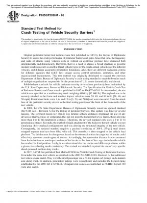 Standard Test Method for Crash Testing of Vehicle Security Barriers