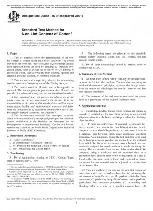 Standard Test Method for Non-Lint Content of Cotton
