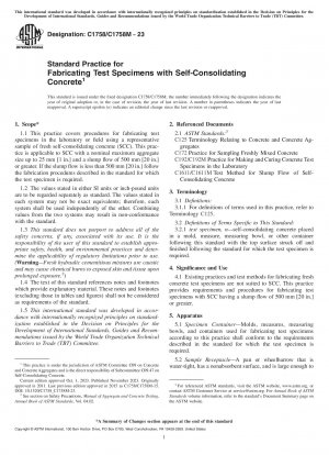 Standard Practice for Fabricating Test Specimens with Self-Consolidating Concrete