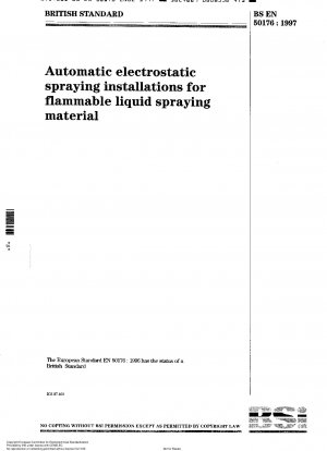Automatic electrostatic spraying installations for flammable liquid spraying material