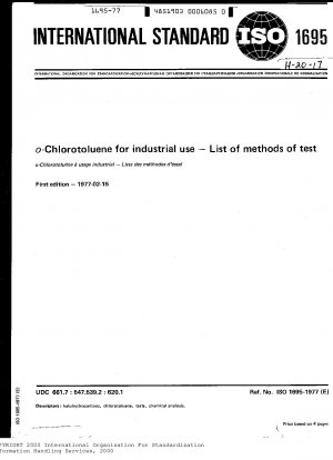o-Chlorotoluene for industrial use; List of methods of test