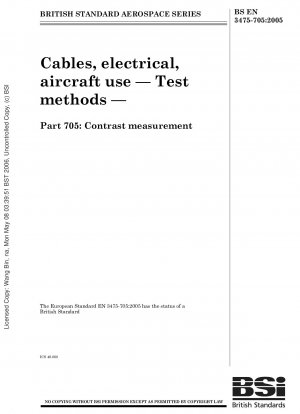 Cables, electrical, aircraft use - Test methods - Part 705: Contrast measurement