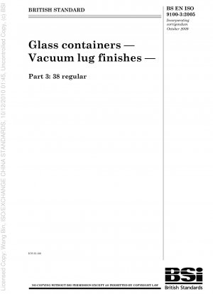 Glass containers - Vacuum lug finishes - 38 regular
