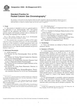 Standard Practice for  Packed Column Gas Chromatography