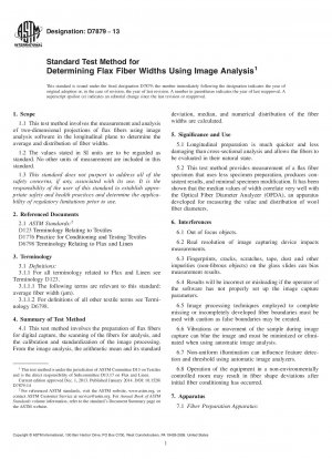 Standard Test Method for Determining Flax Fiber Widths Using Image Analysis
