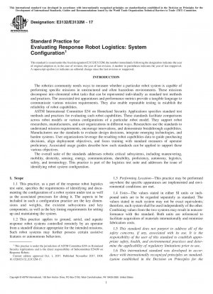 Standard Practice for Evaluating Response Robot Logistics: System Configuration