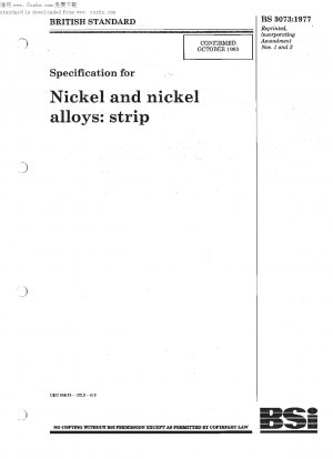 Specification for Nickel and nickel | alloys : strip