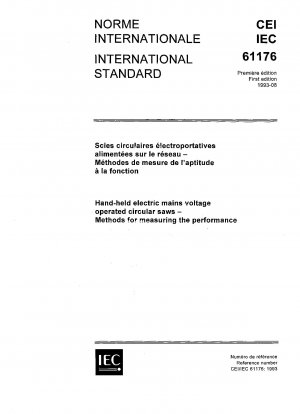 Hand-held electric mains voltage operated circular saws; methods for measuring the performance