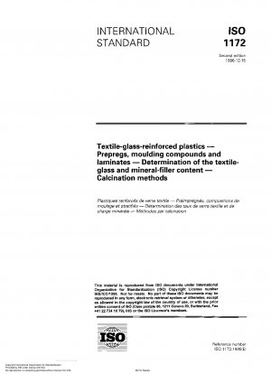 Textile-glass-reinforced plastics, prepregs, moulding compounds and laminates - Determination of the textile-glass and mineral-filler content - Calcination methods