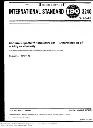 Sodium sulphate for industrial use; Determination of acidity or alkalinity