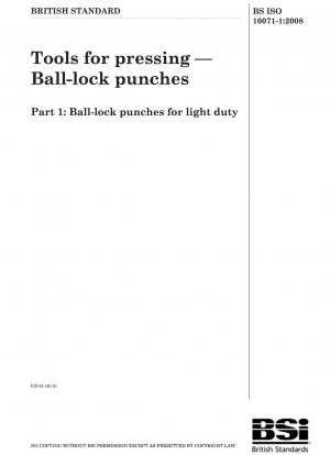Tools for pressing - Ball-lock punches - Ball-lock punches for light duty
