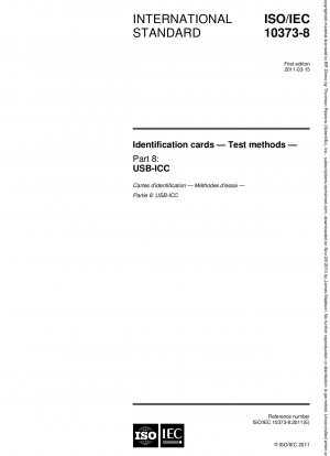 Identification cards - Test methods - Part 8: USB-ICC