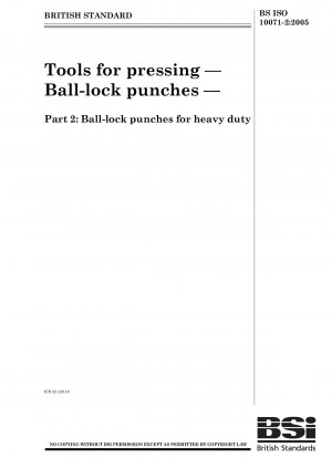 Tools for pressing - Ball-lock punches - Ball-lock punches for heavy duty
