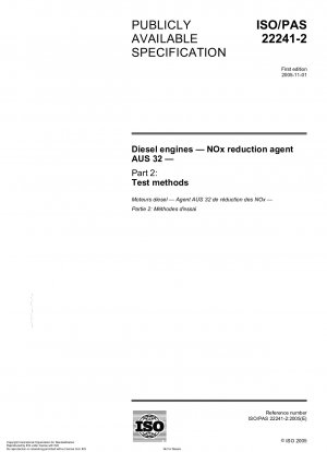 Diesel engines - NOx reduction agent AUS 32 - Part 2: Test methods