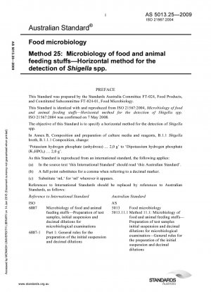 Food microbiology Microbiology of foods and animal feeds Methods for the detection of levels of Shigella spp.