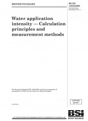 Water application intensity - Calculation principles and measurement methods