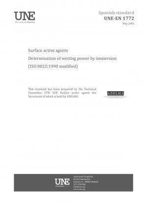 Surface active agents - Determination of wetting power by immersion. (ISO 8022:1990 modified)