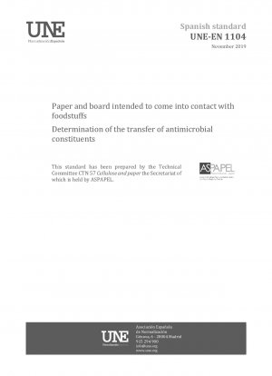 Paper and board intended to come into contact with foodstuffs - Determination of the transfer of antimicrobial constituents