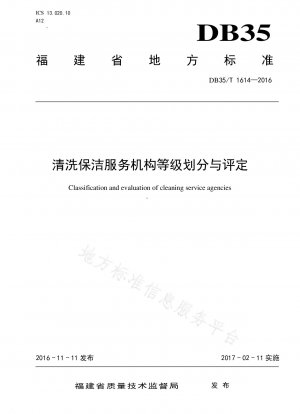 Classification and assessment of cleaning and cleaning service institutions