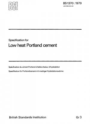 Specification for low heat Portland cement