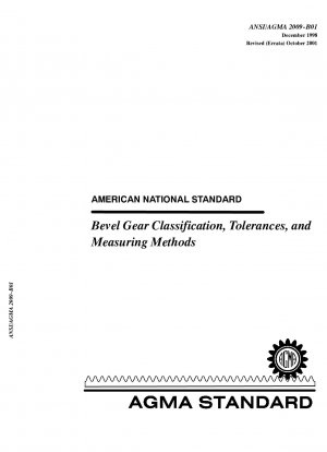 Bevel Gear Classification, Tolerances, and Measuring Methods Errata: October 2001