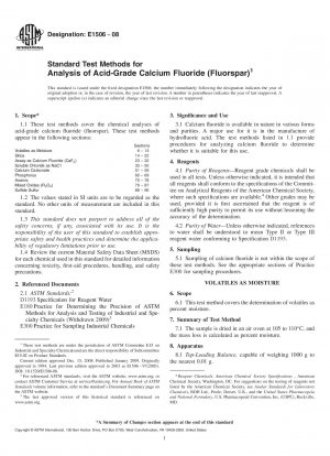 Standard Test Methods for Analysis of Acid-Grade Calcium Fluoride (Fluorspar)
