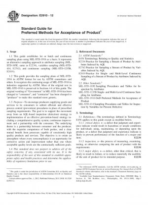 Standard Guide for Preferred Methods for Acceptance of Product